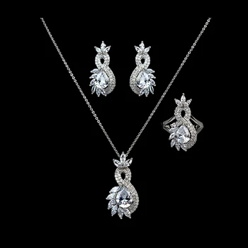 Jewelry Sets HADIYANA Flower Shape Simple Romantic Women Wedding Engagement 3PCS Necklace Earrings And Ring Set CN1739 Bisuteria
Jewelry Sets HADIYANA Flower Shape Simple Romantic Women Wedding Engagement 3PCS Necklace Earrings And Ring Set CN1739 Bisuteria