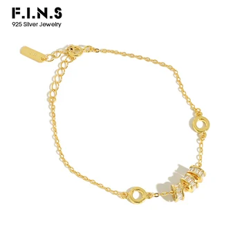 F.I.N.S Luxury Cubic Zirconia Women's Bracelet 925 Sterling Silver Charm Bracelets for Women Golden CZ Moving Bead Bracelet
F.I.N.S Luxury Cubic Zirconia Women's Bracelet 925 Sterling Silver Charm Bracelets for Women Golden CZ Moving Bead Bracelet