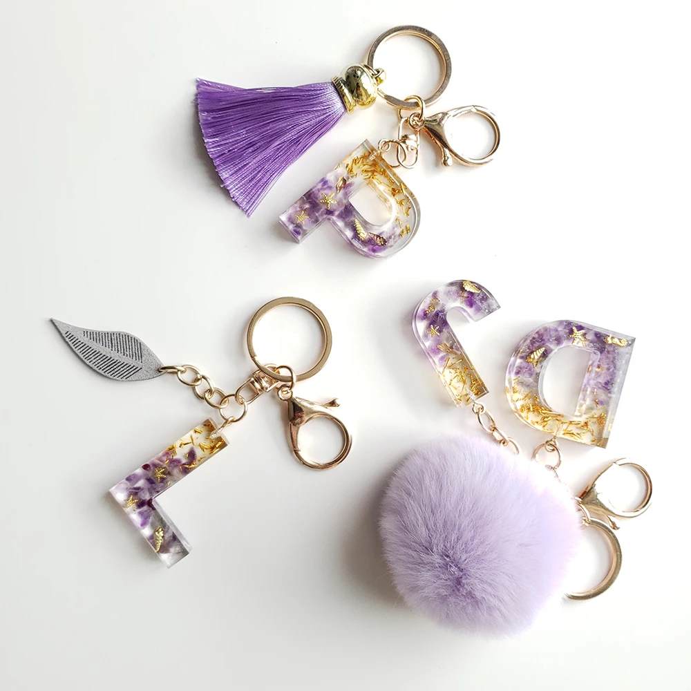 26 Letter Custom Amethyst Key Holder Purple Tassel Pompom Faux Rabbit Fur Ball Keychains Key Rings Trendy Resin Jewelry For Girl
26 Letter Custom Amethyst Key Holder Purple Tassel Pompom Faux Rabbit Fur Ball Keychains Key Rings Trendy Resin Jewelry For Girl