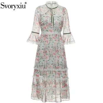 Svoryxiu Elegant Flower Print Patchwork Lace Bohemian Holiday Chiffon Dress Women's Flare Sleeve High Waist Summer Midi Dresses
Svoryxiu Elegant Flower Print Patchwork Lace Bohemian Holiday Chiffon Dress Women's Flare Sleeve High Waist Summer Midi Dresses