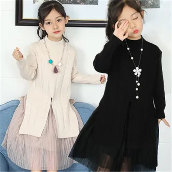Knitted Back To School Clothing Girl Sweater Dress Set Winter Autumn 2019 Knit Dresses Sweaters And Tulle Skirt Kids Clothes Set 
Knitted Back To School Clothing Girl Sweater Dress Set Winter Autumn 2019 Knit Dresses Sweaters And Tulle Skirt Kids Clothes Set