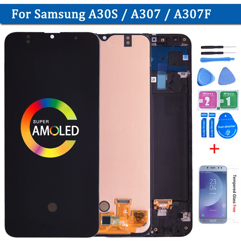 ЖК дисплей Super Amoled 6 4 ''для Samsung GALAXY A30S A307 с сенсорным экраном и дигитайзером в