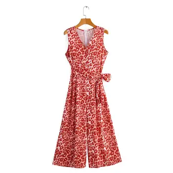 women fashion V NECK leopard print bow sashes siamese lady sleeveless wide leg pants jumpsuits chic calf length trousers LS6289
women fashion V NECK leopard print bow sashes siamese lady sleeveless wide leg pants jumpsuits chic calf length trousers LS6289