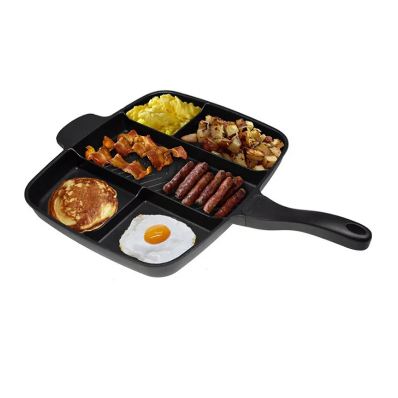 5 Grids Non-stick Frying Pan 5 in 1 Fry Pan Divided Grill Pan for All-in-One Cooked Breakfast Pot Fry Oven Meal Skillet
5 Grids Non-stick Frying Pan 5 in 1 Fry Pan Divided Grill Pan for All-in-One Cooked Breakfast Pot Fry Oven Meal Skillet