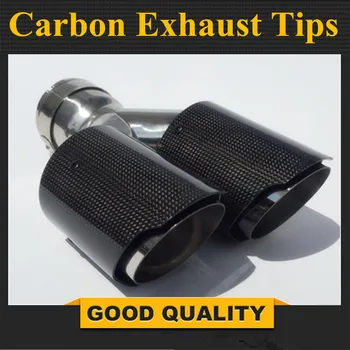 63mm/101mm Dual Glossy Carbon fiber + stainless steel universal Auto AK exhaust tip Double end pipe for b mw benz v w g olf
63mm/101mm Dual Glossy Carbon fiber + stainless steel universal Auto AK exhaust tip Double end pipe for b mw benz v w g olf