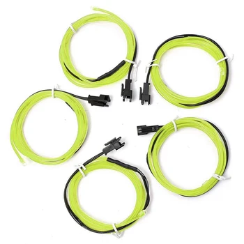 

5x 1m EL Wire EL Cable Neon Lighting Luminous Cord for Christmas Party Rave Parties Halloween Costume + Battery Box, Fluorescent