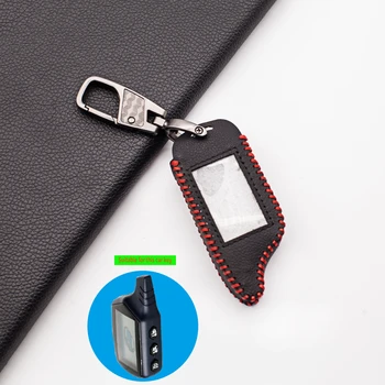 For Starline B9/B91/B6/A61/A91/V7 Case Leather Keychain Cover Case Car Key Burglar Alarm 3 Buttons Key Case Protector Shell