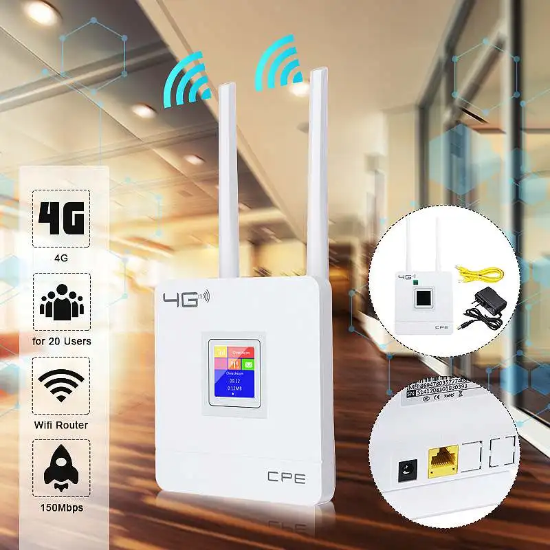 2.4G 4G LTE Wifi Router CPE Router Support for 20 Users with SIM Card Slot Wirelss Wired Router
2.4G 4G LTE Wifi Router CPE Router Support for 20 Users with SIM Card Slot Wirelss Wired Router