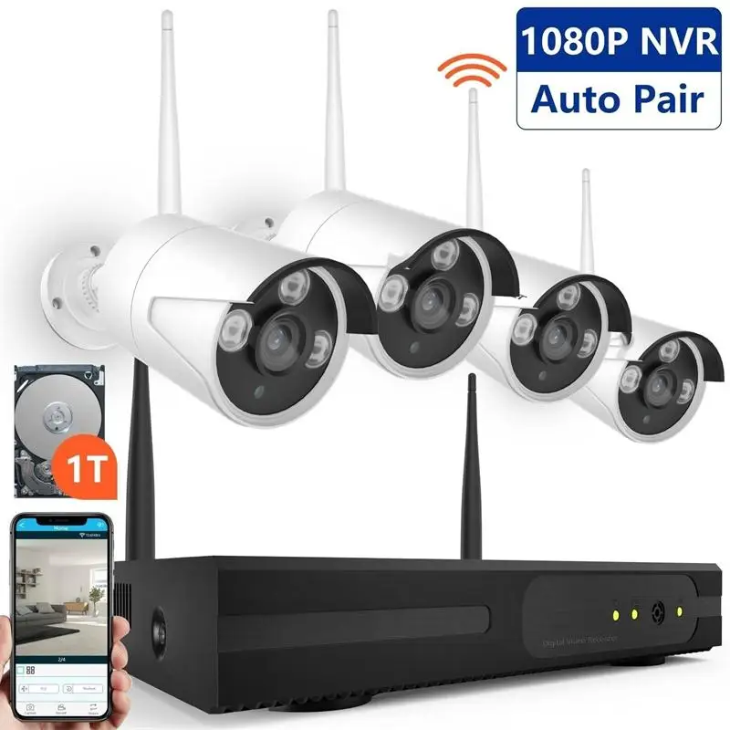 AJCAM CCTV Camera System Wifi 1080P NVR Kit 4CH 1080P HD IP Bullet Camera Record Outdoor Night Vision Security Camera System
AJCAM CCTV Camera System Wifi 1080P NVR Kit 4CH 1080P HD IP Bullet Camera Record Outdoor Night Vision Security Camera System