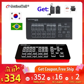DeviceWell Micro video 5CH switcher mixer 4CH-HDMI+1CH-DP HDS7105 PGM PVW Multi-view MIX FAD live streaming VS Blackmagic Atem
DeviceWell Micro video 5CH switcher mixer 4CH-HDMI+1CH-DP HDS7105 PGM PVW Multi-view MIX FAD live streaming VS Blackmagic Atem