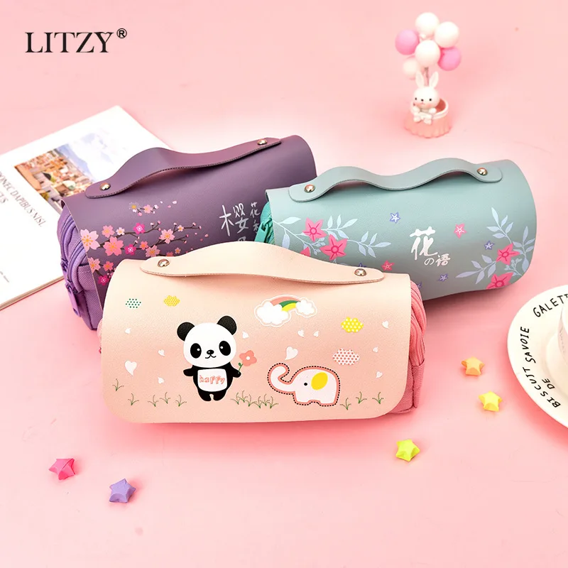 Sakura Double Double Zip Pencil Case for Girl Large Capacity Portable Pencil Bag Small Fresh Simple Stationery Bag School Supply
Sakura Double Double Zip Pencil Case for Girl Large Capacity Portable Pencil Bag Small Fresh Simple Stationery Bag School Supply