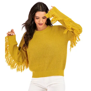 Tassel Sweater Women Autumn Winter Long Sleeve O Neck Loose Knitted Sweater Women Pullover 2019 Ladies Jumper Tops ropa mujer
Tassel Sweater Women Autumn Winter Long Sleeve O Neck Loose Knitted Sweater Women Pullover 2019 Ladies Jumper Tops ropa mujer