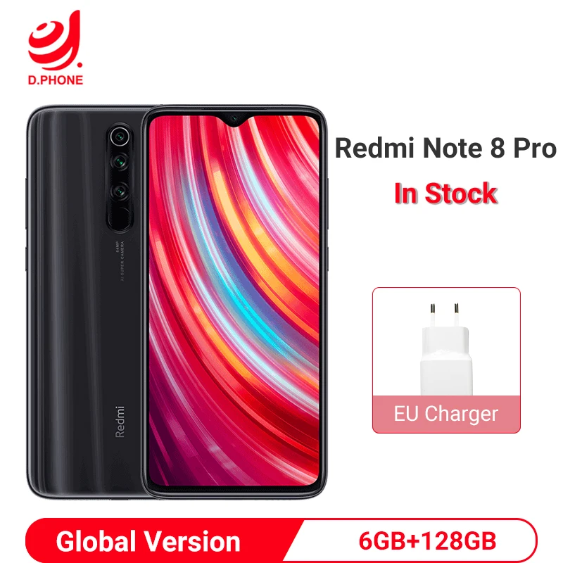Global Version Xiaomi Redmi Note 8 Pro 6GB 128GB Smartphone 64MP Quad Camera Helio G90T Octa Core 4500mAh NFC Mobile Phone
Global Version Xiaomi Redmi Note 8 Pro 6GB 128GB Smartphone 64MP Quad Camera Helio G90T Octa Core 4500mAh NFC Mobile Phone