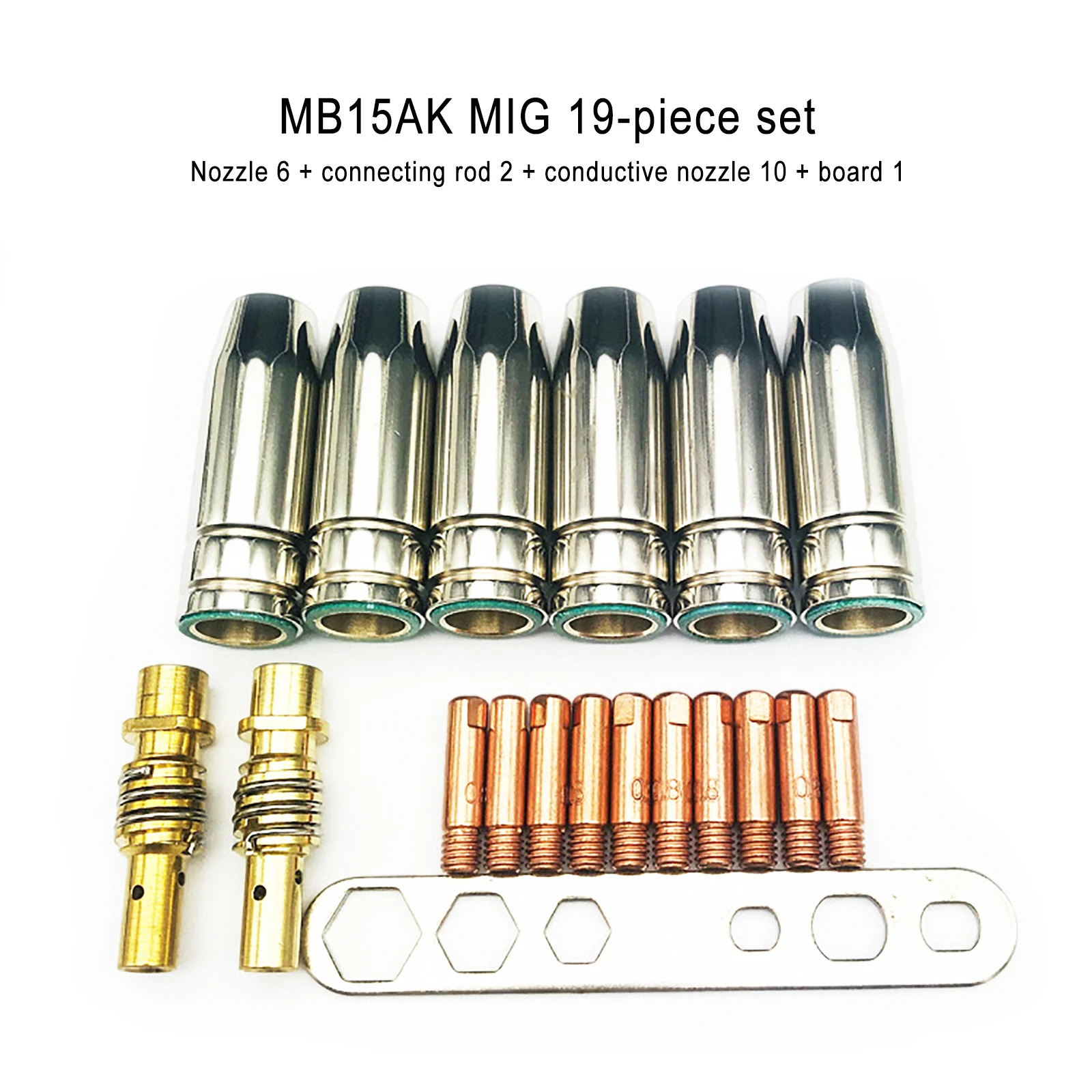 19Pcs Welding Torch Nozzle Part Kit Suitable for MB-25AK MIG/welding Gun Conical Nozzle Sleeve Rod Tool Welding Accessories
19Pcs Welding Torch Nozzle Part Kit Suitable for MB-25AK MIG/welding Gun Conical Nozzle Sleeve Rod Tool Welding Accessories