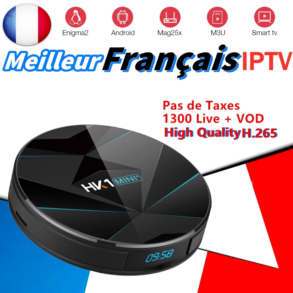 HK1MINI Android 9.0 TV BOX RK3318 with French iptv channels 2.4/5G Wifi Franch Spain Portugal Arabic iptv Smart Set-top Box TV
HK1MINI Android 9.0 TV BOX RK3318 with French iptv channels 2.4/5G Wifi Franch Spain Portugal Arabic iptv Smart Set-top Box TV