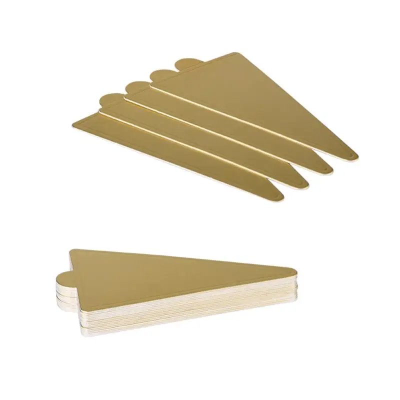 100pcs Small Triangle Mousse Cake Serving Base Cake Holding Mats Disposable Paper Cupcake Tray - L (Golden)
100pcs Small Triangle Mousse Cake Serving Base Cake Holding Mats Disposable Paper Cupcake Tray - L (Golden)