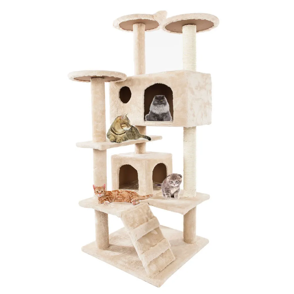 52" Solid Sisal Rope Plush Cat Climb Tree Cute Cat Activity Tower with Scratching Posts Pet Supplies
52" Solid Sisal Rope Plush Cat Climb Tree Cute Cat Activity Tower with Scratching Posts Pet Supplies