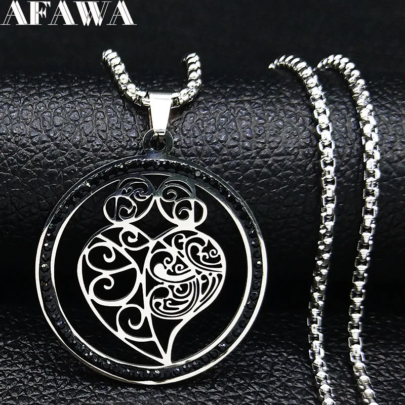 Heart Black Color Crystal Stainless Steel Chain Necklace Silver Color Necklaces Pendants Women Jewelry colar feminino N19441
Heart Black Color Crystal Stainless Steel Chain Necklace Silver Color Necklaces Pendants Women Jewelry colar feminino N19441