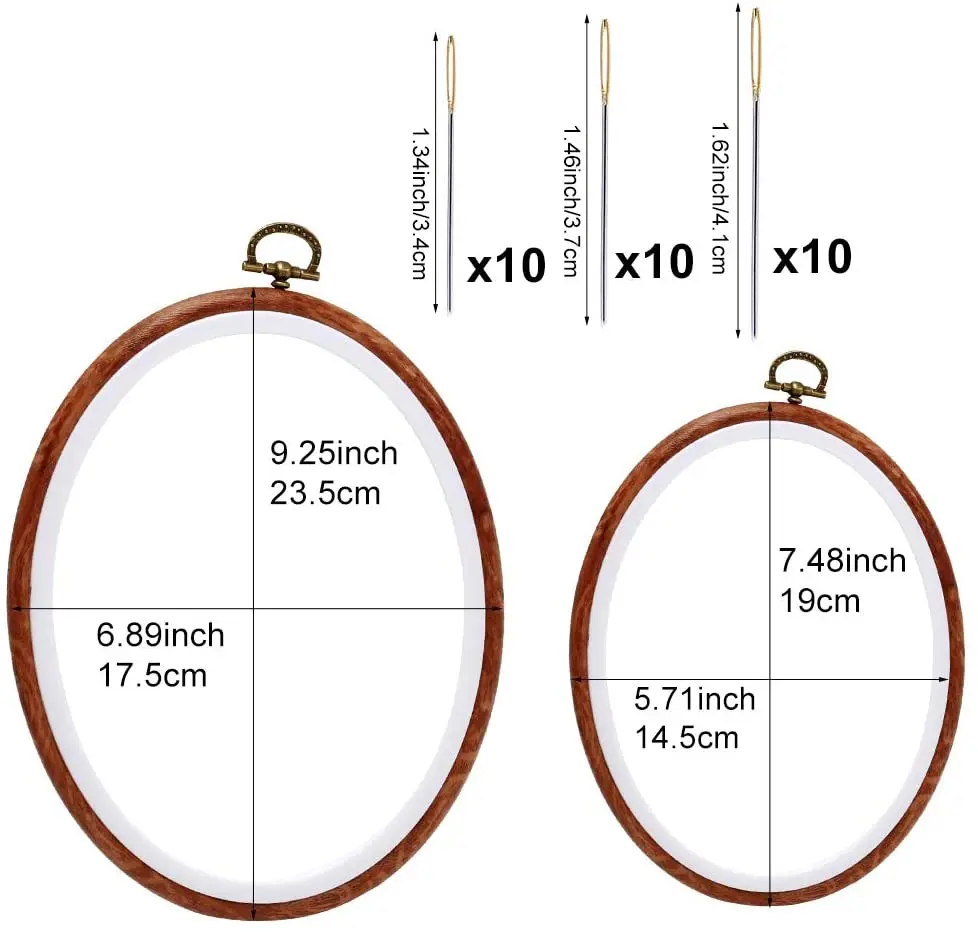 Imzay 4Pack Oval Embroidery Hoop, Imitated Wood Display Frame With Embroidery Needles, Embroidery Frame And Cross Stitch Hoop
Imzay 4Pack Oval Embroidery Hoop, Imitated Wood Display Frame With Embroidery Needles, Embroidery Frame And Cross Stitch Hoop