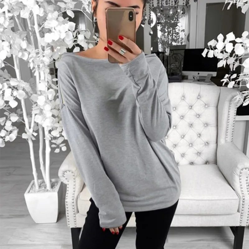 Autumn Women T-Shirt Sexy Slash Neck Tops Tee Solid Slim Sweet Long Sleeve TShirt Casual Autumn Loose T-Shirt Women Clothes 2019
Autumn Women T-Shirt Sexy Slash Neck Tops Tee Solid Slim Sweet Long Sleeve TShirt Casual Autumn Loose T-Shirt Women Clothes 2019