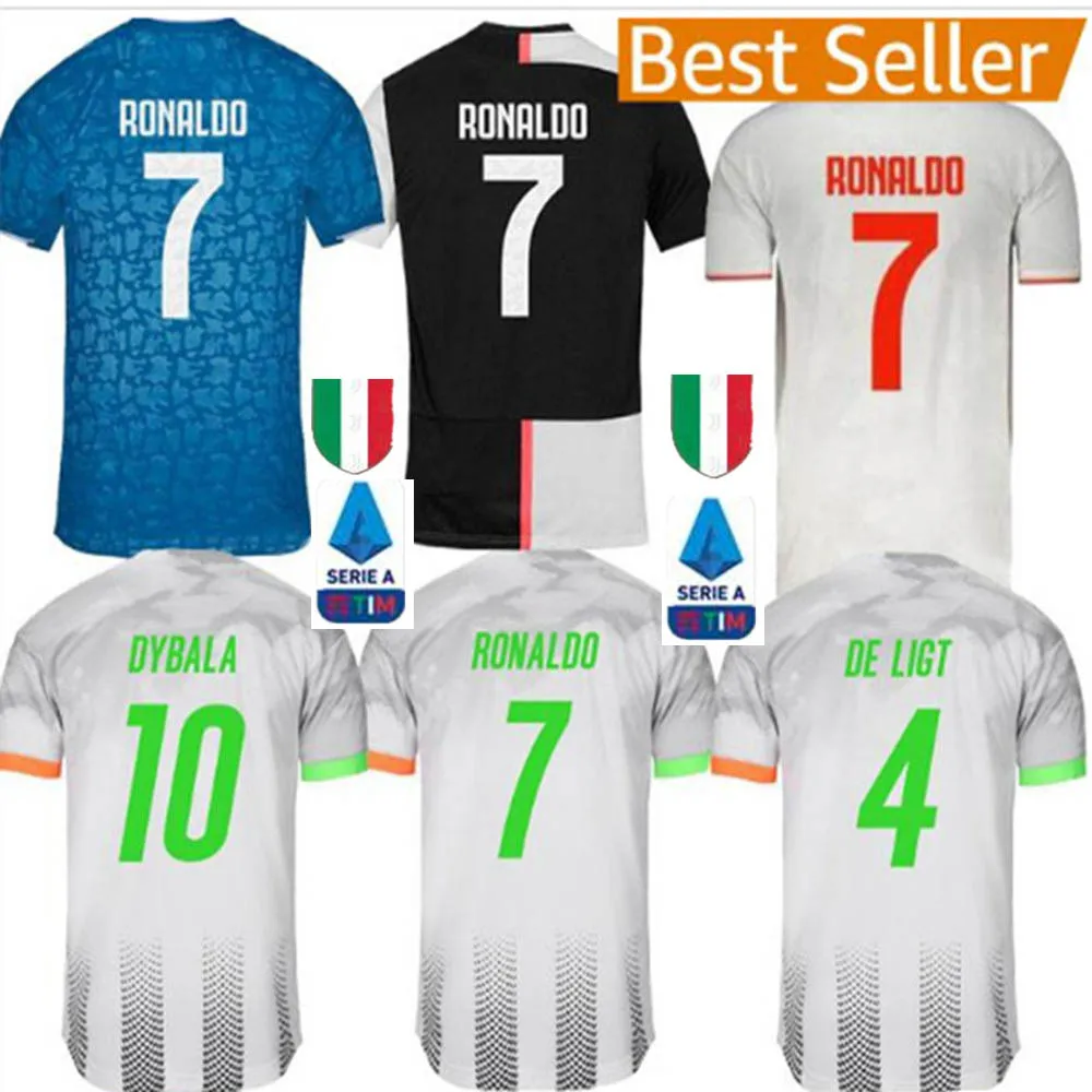 

Free Shipping 2019 2020 juve Serie A patch soccer jersey DE LIGT Ronaldo home Away 3RD mandzukic football shirt size S-2XL