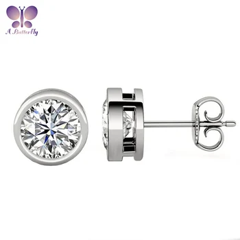 A Butterfly Jewelry 5mm And 8mm Round Cut SONA Stone Stud Earrings Stone Shining Quality Guarantee
A Butterfly Jewelry 5mm And 8mm Round Cut SONA Stone Stud Earrings Stone Shining Quality Guarantee