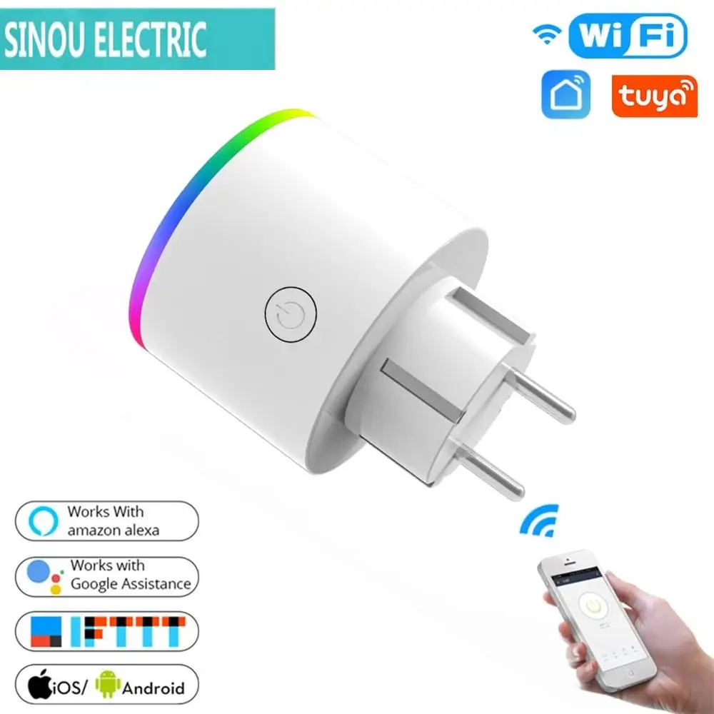 Tuya App Wireless Remote Contro/WiFi Smart Plug Wireless RGB Socket Smart LifeWork with Alexa Google Home
Tuya App Wireless Remote Contro/WiFi Smart Plug Wireless RGB Socket Smart LifeWork with Alexa Google Home