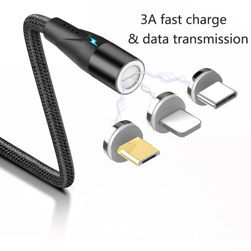Magnetic Cable Nylon Braided Micro USB Data Sync Magnet 3.0A Fast Charger For Xiaomi Redmi K20 Samsung S7 Microusb | Мобильные