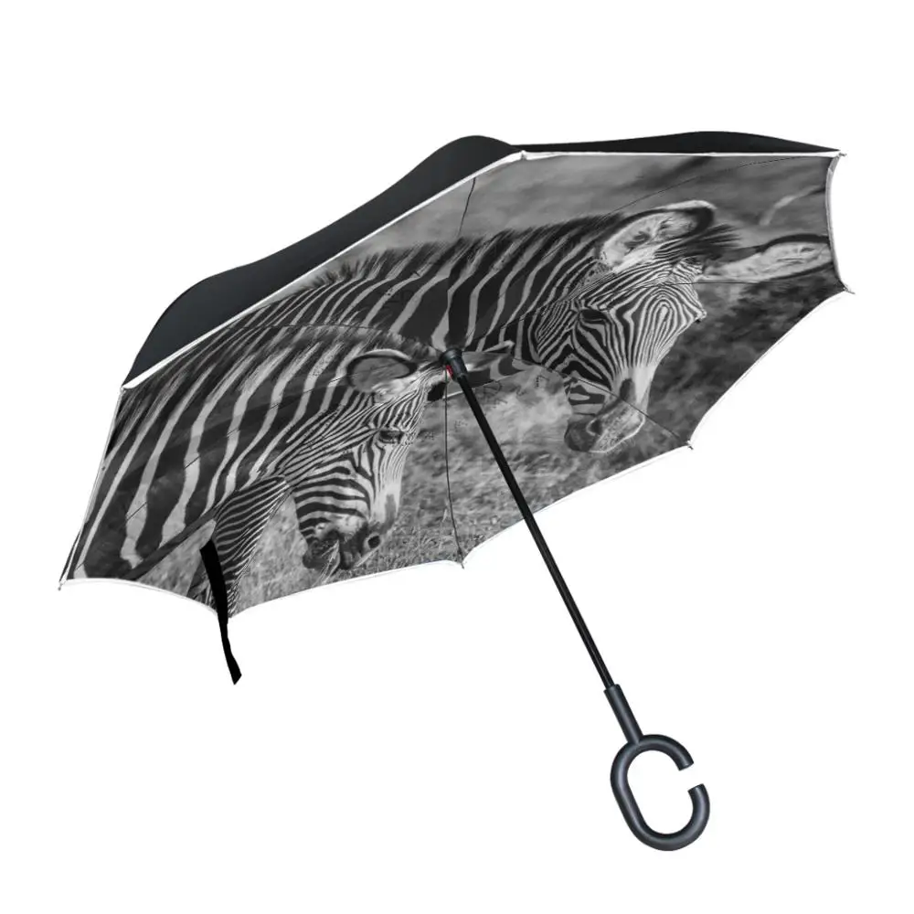 Susino Striped Zebra Reverse Umbrella Stick Umbrella Upside Down Gifts Ladies Umbrellas Windproof Waterproof Black
Susino Striped Zebra Reverse Umbrella Stick Umbrella Upside Down Gifts Ladies Umbrellas Windproof Waterproof Black