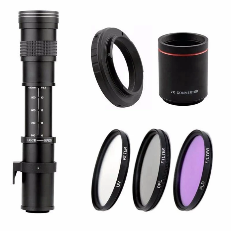 420-800mm F/8.3-16 Manual Super Telephoto Zoom Lens with 2X Teleconverter for Canon Nikon Pentax Olympus Sony | Электроника