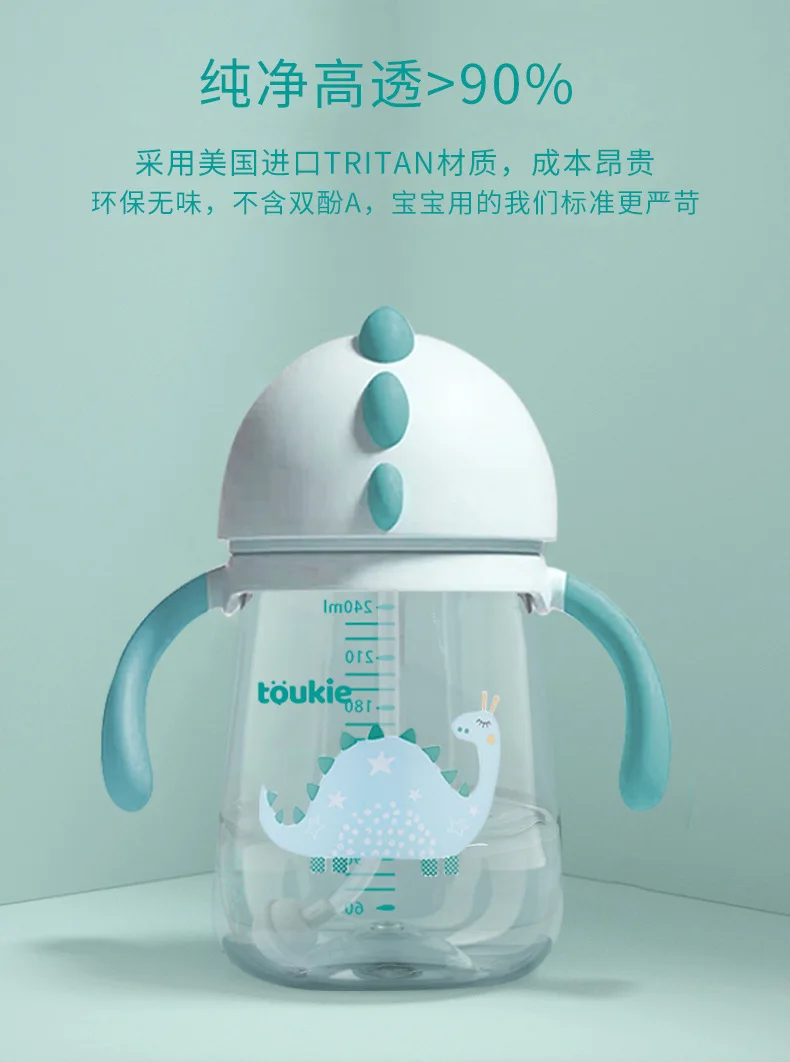 Butelka treningowa dla niemowląt Tritan, BPA-free, z paskiem - chroniąca przed wyciekiem, zdziękami i upadkiem - Wianko - 2