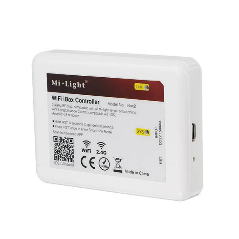 Mi Light 2.4G Dimmer LED Strip Controller DC5V 500mA LED WIFI Ibox Controller For IOS Android
Mi Light 2.4G Dimmer LED Strip Controller DC5V 500mA LED WIFI Ibox Controller For IOS Android
