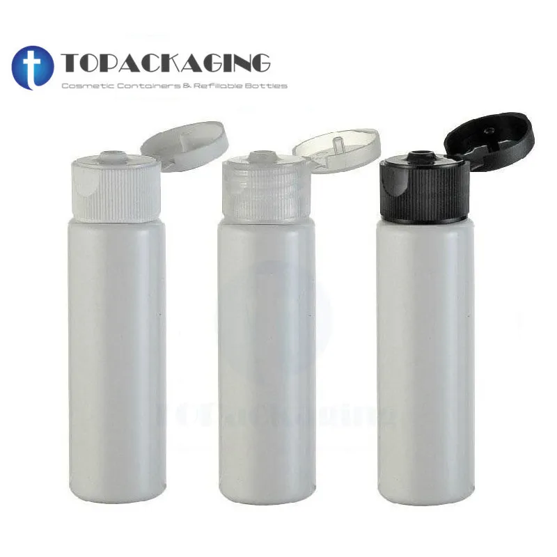 

50pcs*30ML Flip Screw Cap Bottle,Small White Plastic Lotion Sub-bottling,Sample Empty Cosmetic Shampoo Container Essence Oil