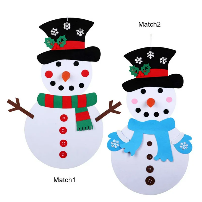 Felt Christmas Snowman Game Set Detachable Decorations Wall Hanging Xmas Gifts