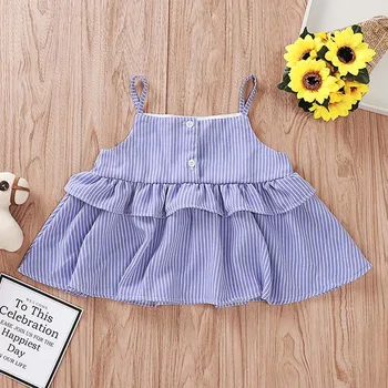 Kawaii Spaghetti Straps Blue Stripe Crop Top Baby Girl Summer Sleeveless Girls Ruffle Tank Top Baby Girl Blouse
Kawaii Spaghetti Straps Blue Stripe Crop Top Baby Girl Summer Sleeveless Girls Ruffle Tank Top Baby Girl Blouse
