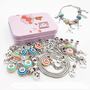 DIY Charm Bracelet Jewelry Set Stainless Steel Wish Charm-Pendant Bracelet, Jewelry DIY Accessories 5 Sets/Lot DB35
DIY Charm Bracelet Jewelry Set Stainless Steel Wish Charm-Pendant Bracelet, Jewelry DIY Accessories 5 Sets/Lot DB35