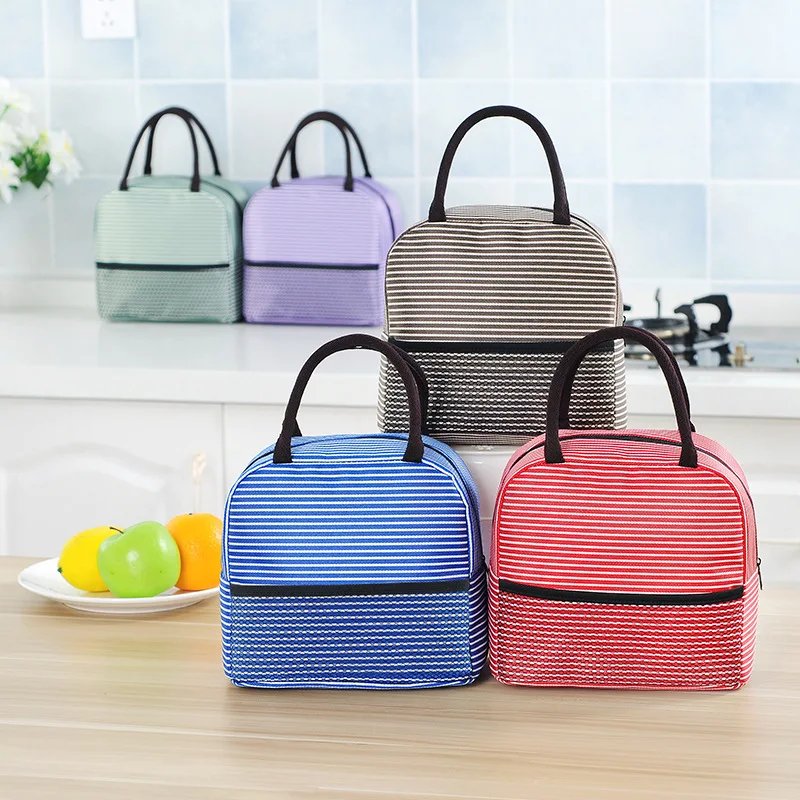 Stripe Lunch Bag Reusable Insulation Food Bag Women Warm Keeping Lunch Box Cooler Tote Handbag Lunch Bags For Kids bolsa termica 
Stripe Lunch Bag Reusable Insulation Food Bag Women Warm Keeping Lunch Box Cooler Tote Handbag Lunch Bags For Kids bolsa termica