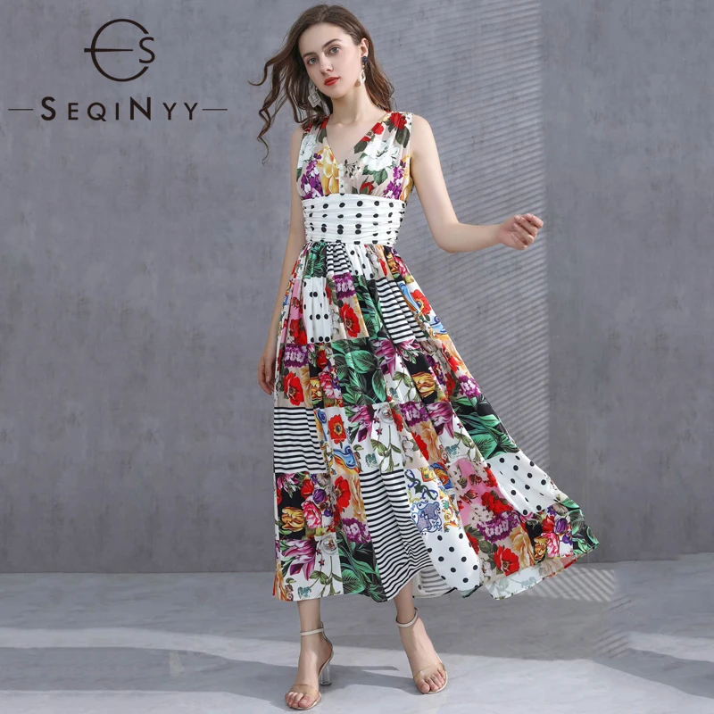 SEQINYY Sicily Midi Dress 2021 Summer Spring New Fashion Design Women Runway Dot Flowers Print Plaid A-line Vest Elegant
SEQINYY Sicily Midi Dress 2021 Summer Spring New Fashion Design Women Runway Dot Flowers Print Plaid A-line Vest Elegant
