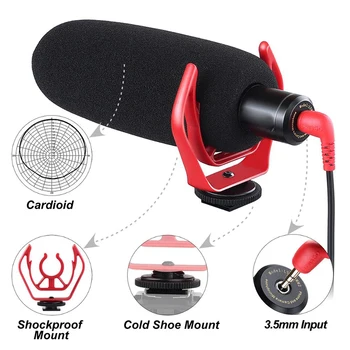 Portable video Cardioid Condenser Microphone VLOG Photography Interview Digital Video Recording for Nikon Canon Sony DSLR Camera
Portable video Cardioid Condenser Microphone VLOG Photography Interview Digital Video Recording for Nikon Canon Sony DSLR Camera