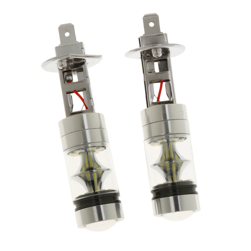 2 Pcs 1800LM H1 10000K 100W LED Foglights Bulbs Lamp White Replacement For Fog/ Driving lights/ DRL DC 12V-28V 2 Pcs 1800LM H1 10000K 100W LED Foglights Bulbs Lamp White Replacement For Fog/ Driving lights/ DRL DC 12V-28V