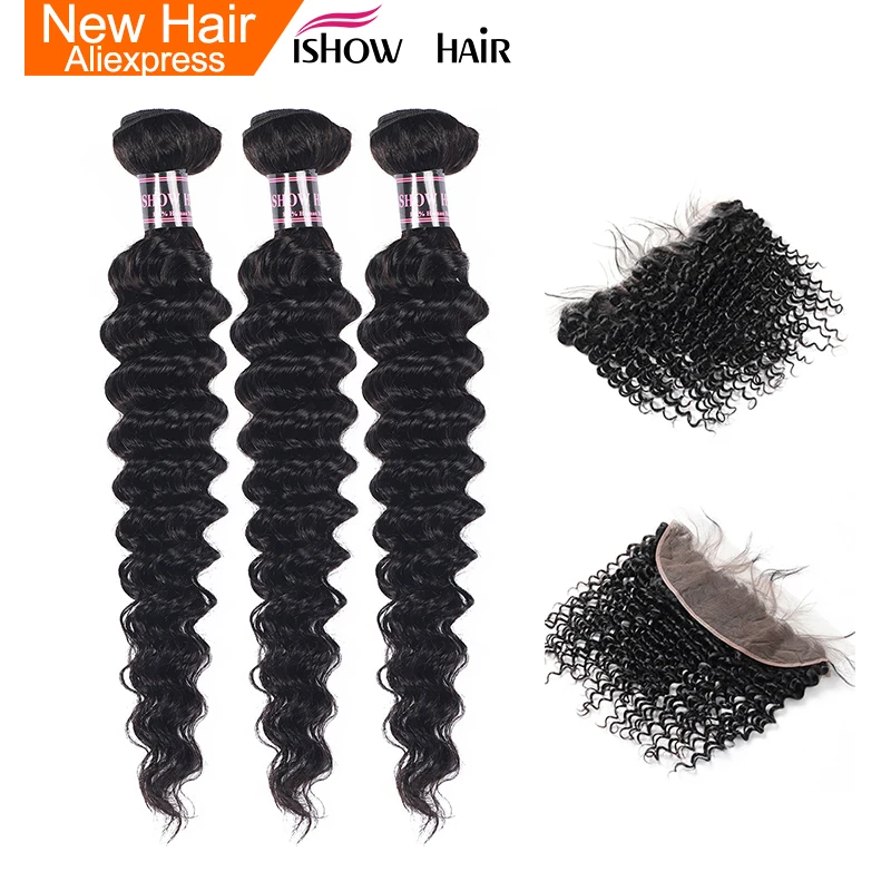Ishow Malaysian Hair Bundles With Closure Deep Wave Bundles With Frontal Non Remy Human Hair Extensions 3 Bundles With Frontal
Ishow Malaysian Hair Bundles With Closure Deep Wave Bundles With Frontal Non Remy Human Hair Extensions 3 Bundles With Frontal