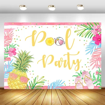 Summer Pool Party Birthday Backdrop for Photo Pineapple Fruit Birthday Party Background for Photography Cake Table Decor Banner
Summer Pool Party Birthday Backdrop for Photo Pineapple Fruit Birthday Party Background for Photography Cake Table Decor Banner