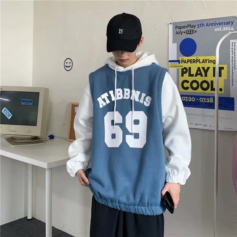 Harajuku Winter Patchwork Fake Two Pieces Number Print Hoody Creative Trend Korean Version Clothes Blue Funny Hip Hop Streetwear
Harajuku Winter Patchwork Fake Two Pieces Number Print Hoody Creative Trend Korean Version Clothes Blue Funny Hip Hop Streetwear
