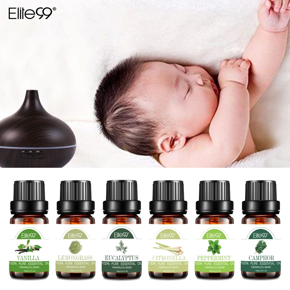 Elite99 Repellent Pure Essential Oils Lemongrass Eucalyptus Camphor Vanilla Citronella Humidifier Aromatherapy Oil | Красота и