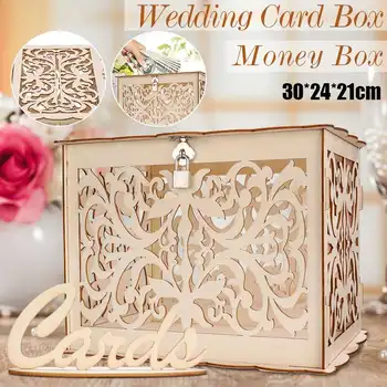 DIY Wedding Gift Card Box Wooden Box with Lock Beautiful Wedding Decoration Supplies for Birthday Party Storage Money Box
DIY Wedding Gift Card Box Wooden Box with Lock Beautiful Wedding Decoration Supplies for Birthday Party Storage Money Box