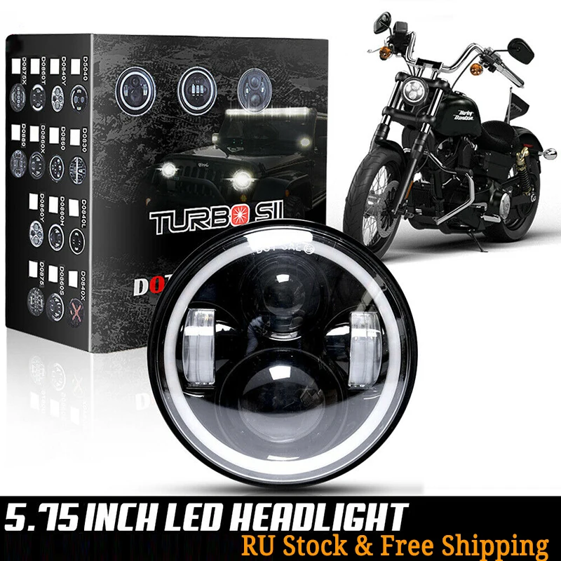 5-3/4" 5.75 inch Motorcycle LED Headlight with halo Ring Angel eyes Turn signal lamp For Harley avidson Sportster
5-3/4" 5.75 inch Motorcycle LED Headlight with halo Ring Angel eyes Turn signal lamp For Harley avidson Sportster