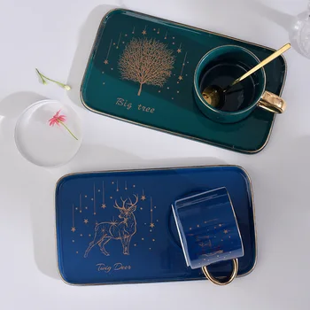 European Style Light Luxury Color Glaze Ceramic Coffee Cup and Saucer Set Afternoon Tea Cup and Saucer Gold Rim Tray Gift
European Style Light Luxury Color Glaze Ceramic Coffee Cup and Saucer Set Afternoon Tea Cup and Saucer Gold Rim Tray Gift