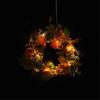 Thanksgiving Fall Harvest Wreath Maple Leaf Leaves Wreath Garland with Light Strip Home Decorations
Thanksgiving Fall Harvest Wreath Maple Leaf Leaves Wreath Garland with Light Strip Home Decorations
