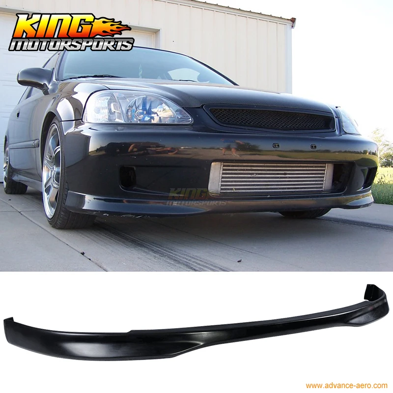 Подходит для 01-03 HONDA CIVIC SEDAN COUPE TYPE-R передний бампер губ Неокрашенный Черный PP Global