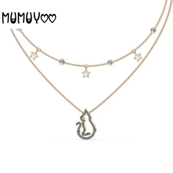 2020new swa high quality mysterious cat star cat two in one chain can be worn on both sides of the clavicle chain female jewelry
2020new swa high quality mysterious cat star cat two in one chain can be worn on both sides of the clavicle chain female jewelry
